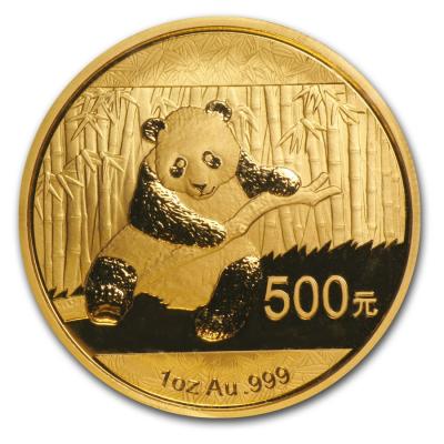 500 юаней,  2014 год. Панда, Au 31.1 г