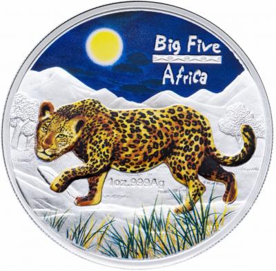 240 франков. Большая Африканская пятерка - Леопард. Ag 31.1 г.