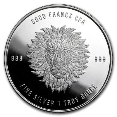 5000 франков Республика Чад. Лев