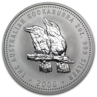 2 доллара, 2006 год. Кукабарра Ag 62.2 г.