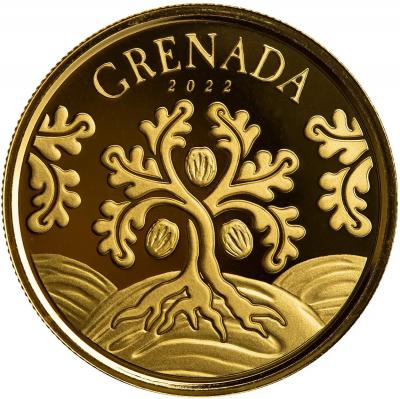 10 долларов, 2022 г., Гренада, Мускатное дерево, Au 31.1 г.