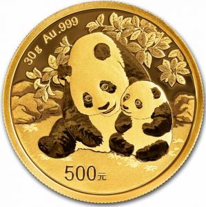 500 юаней Китай Панда 2024г. Au 30 гр