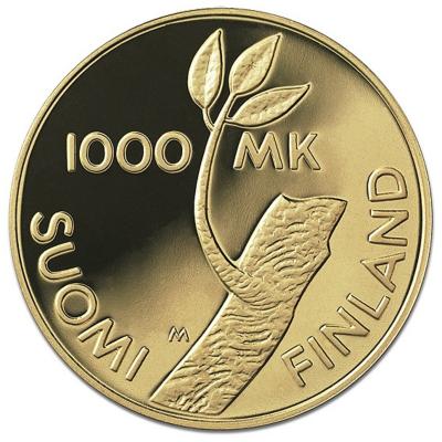 1000 марок, 1997 г., 80 лет независимости, Proof,