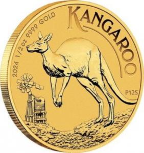 50 долларов, 2024 г.,  "Австралийский кенгуру. Чарльз III" , Au 15.55 г.