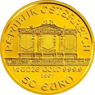 50 евро Венская Филармония 1/2 oz