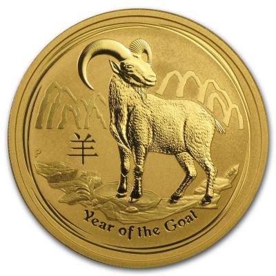 100 долларов, 2015 год. Лунар, год козы.  Au 31.1 г.