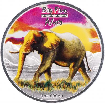240 франков. Большая Африканская пятерка - Слон. Ag 31.1 г.