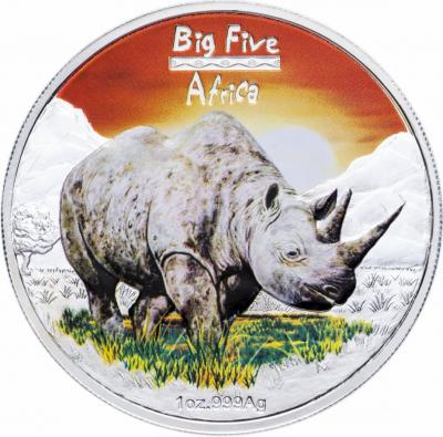 240 франков. Большая Африканская пятерка - Носорог. Ag 31.1 г.