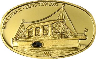 Либерия 25 долларов, 2005 год. Экспедиция на Титаник