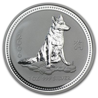 1 доллар. Лунар 2006 год, Год собаки. Ag 31.1 г.
