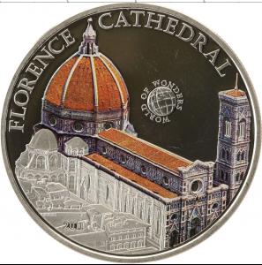 Палау 5 долларов, 2011 год. Кафедральный собор во Флоренции. Ag  23.125 г