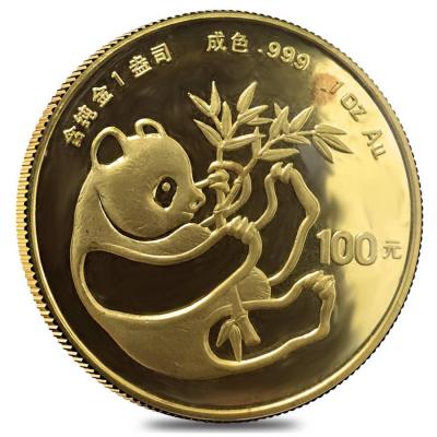 100 юаней Китай. Панда, 1984 год. Au 31.1гр