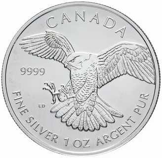 5 долларов, Канада. Орел, Ag 31.1 г