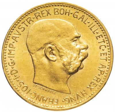 20 крон Австрия, Франц Иосиф I, 1909-1915 гг. Au 6.1
