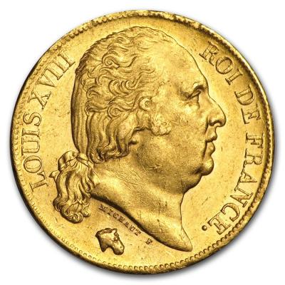 20 франков. Луи XVIII. Au 5.81