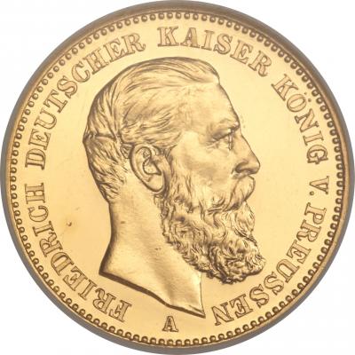 20 Марок Фридрих III 1888, Au 7.16гр