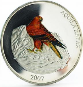 500 тугриков, 2007 г. "Красная книга - Каменный орёл" Ag 23.13