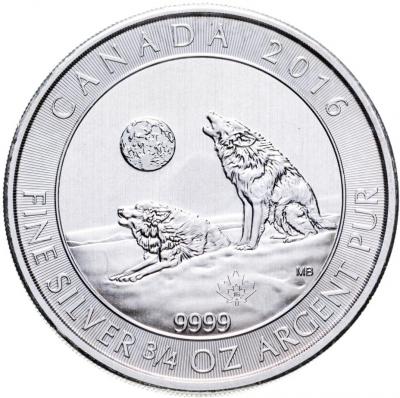 2 доллара, 2016 г.,  "Серый волк - Вой волков", Ag 21.26